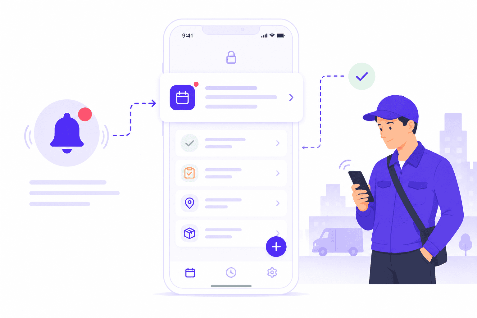 Application mobile Squoad — manager pilotant ses équipes terrain depuis son smartphone